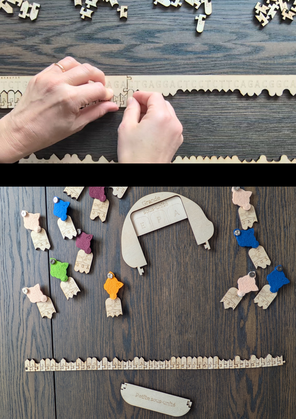 Modèle en bois de la synthèse des protéines